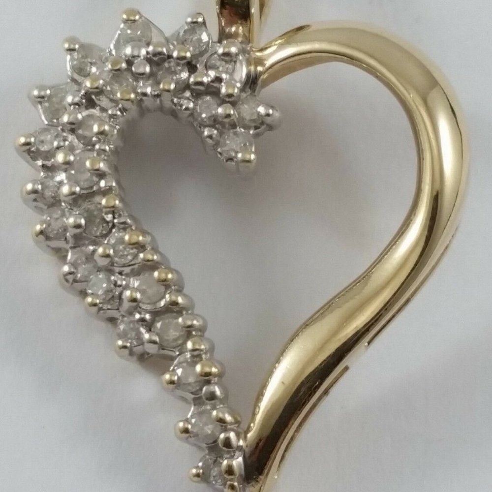 Exquisite 14k Solid Two Tone Multi Tone Gold Hear… - image 2